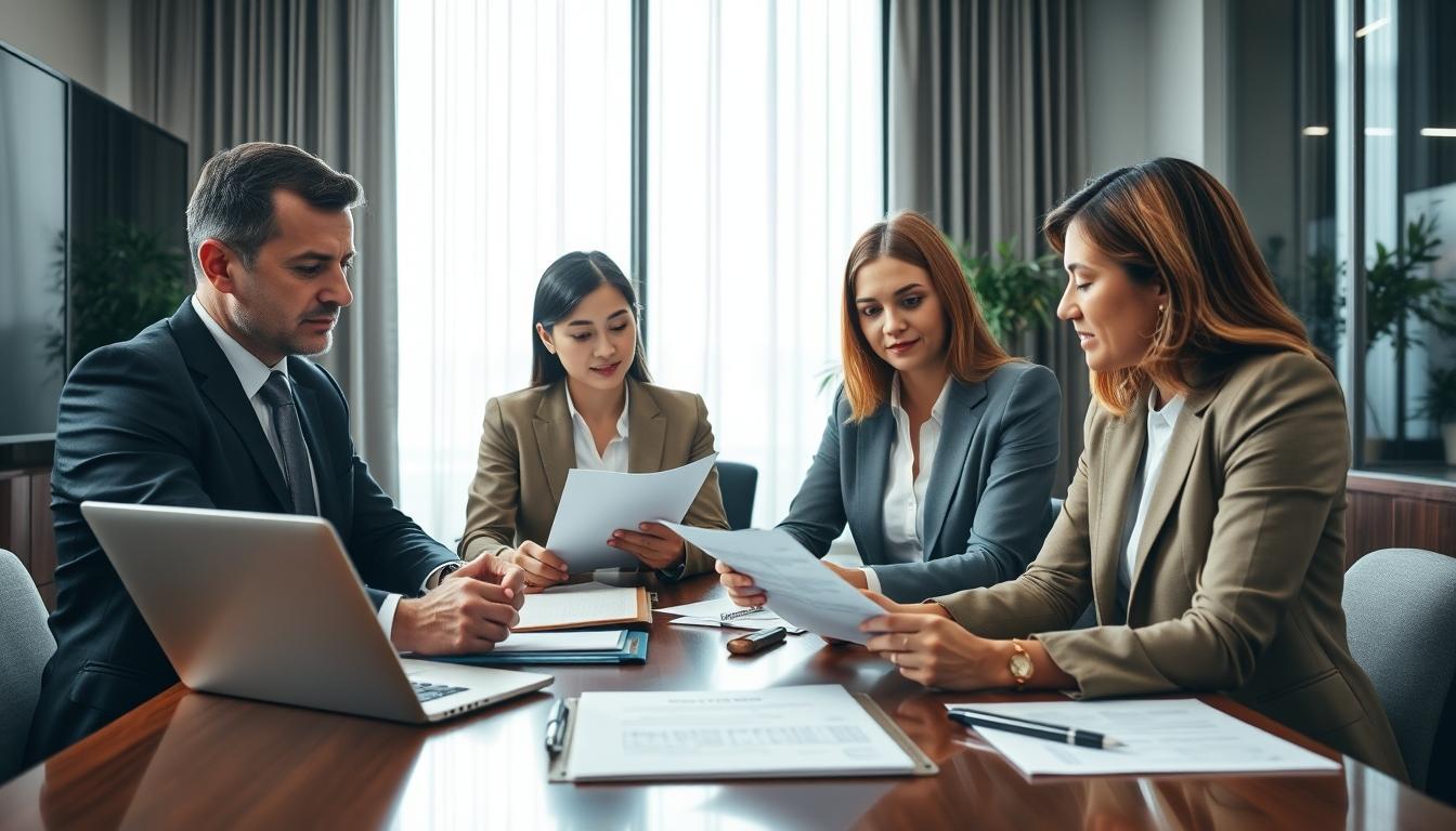 Family reviewing legal documents